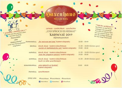 Haxenhaus Karneval Programm 2019